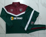 23/24 Fluminense Half pull up long sleeves training suit green Soccer Jersey