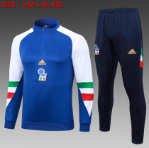 23/24 Italy Half pull up long sleeves Training suit pandan  Soccer Jersey