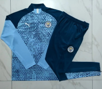 23/24 Manchester City Half pull up long sleeves training suit Light blue (inkjet) Soccer Jersey