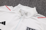 23/24 Sao Paulo Half pull up long sleeves Training suit gray Soccer Jersey