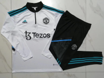 23-24 M-U Half pull up long sleeves Training suit white Soccer Jersey