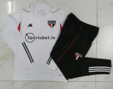 23/24 Sao Paulo Half pull up long sleeves Training suit white Soccer Jersey
