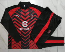 23/24 AC Milan Half pull up long sleeves training suit Black red Soccer Jersey