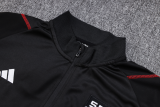 23/24 Sao Paulo Half pull up long sleeves Training suit black Soccer Jersey