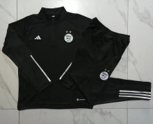 23/24 Algeria Half pull up long sleeves training suit black Soccer Jersey