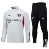 23/24 Sao Paulo Half pull up long sleeves Training suit gray Soccer Jersey