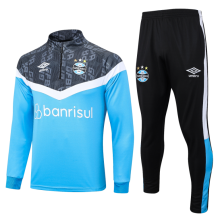 23/24 Gremio Half pull up long sleeves Training suit Light blue cut black Soccer Jersey
