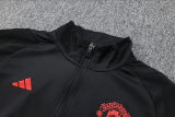 23-24 M-U Jacket Tracksuit black Soccer Jersey
