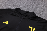 23/24  juventus Half pull up long sleeves Training suit black Soccer Jersey