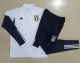 23/24 Italy Half pull up long sleeves Training suit white Soccer Jersey