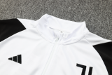 23/24  juventus Half pull up long sleeves Training suit white Soccer Jersey