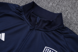 23/24 Italy Half pull up long sleeves Training suit sapphire blue Soccer Jersey