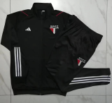 23/24 Sao Paulo Jacket Tracksuit  black Soccer Jersey