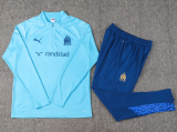 23/24 Marseille Half pull up long sleeves training suit sky blue A款 Soccer Jersey
