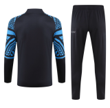 23/24 Napoli Half pull up long sleeves Training suit EA7 dark blue Soccer Jersey