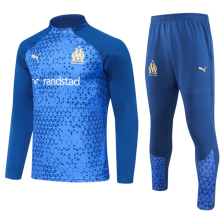 23/24 Marseille Half pull up long sleeves training suit sapphire blueB款 Soccer Jersey