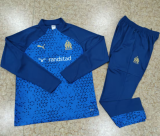 23/24 Marseille Half pull up long sleeves training suit sapphire blueB款 Soccer Jersey