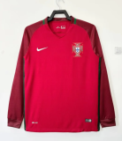 Retro 2016 Portugal home Long Sleeve 0045 Socce Jersey