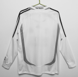 Retro 06/07  Real Madrid Long Sleeve home Soccer Jersey