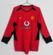 Retro 02/04  M-U home Long Sleeve Soccer Jersey