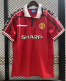 Retro 1998 M-U home Fan Version Soccer Jersey