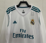 Retro 17/18 Real Madrid home Long sleeve  Soccer jersey