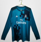 Retro 17/18 Real Madrid Second away Long sleeve  Soccer jersey