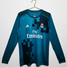 Retro 17/18 Real Madrid Second away Long sleeve  Soccer jersey