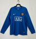 Retro 07/08 M-U away blue Long Sleeve Soccer Jersey