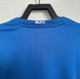 Retro 07/08 M-U away blue Long Sleeve Soccer Jersey