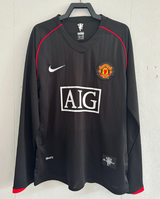 Retro 07/08  M-U Second away long sleeve Soccer Jersey