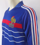 Retro 82/84 France home Long Sleeve Soccer Jersey