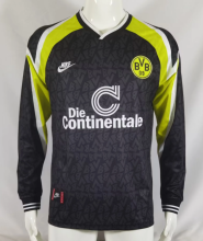 Retro 95/96 Dortmund away black Long Sleeve Soccer Jersey