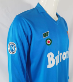 Retro 87/88 Napoli  Home Long Sleeve Soccer Jersey