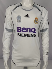 Retro 06 Real Madrid Long Sleeve home Soccer Jersey