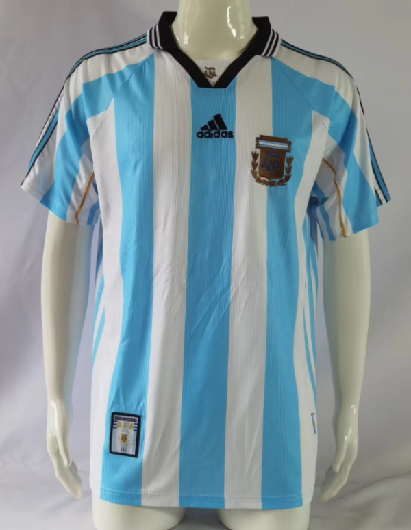 Retro 98 Argentina home Soccer Jersey
