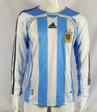 Retro 2006 Argentina home Long Sleeve Soccer Jersey