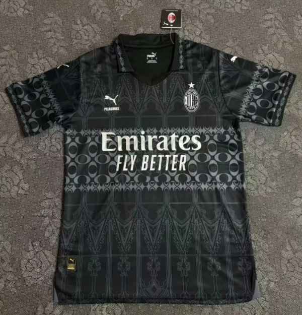 24/25 AC Milan Co-branded black Fan Version Soccer Jersey