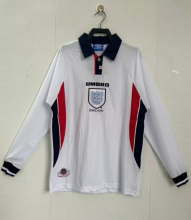 Retro 1998 England  Home Long Sleeve Soccer Jersey