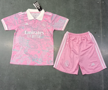 23/24  Real Madrid Pink Dragon commemorative edition kids Soccer jersey