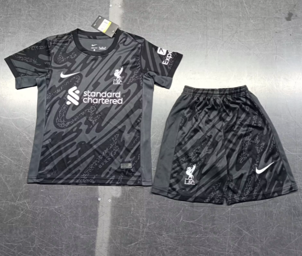 24/25  Liverpool Black goalie Kids Soccer Jersey