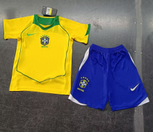 Retro 2004 Brazil home kids Soccer Jersey