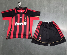 Retro 06/07  AC Milan home kids Soccer Jersey