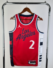 25 seasons Los Angeles Clippers Flying limit red 2号 伦纳德 NBA Jerseys Hot Pressed 1:1 Quality