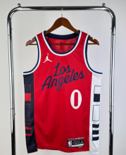 25 seasons Los Angeles Clippers Flying limit red 0号 威少 NBA Jerseys Hot Pressed 1:1 Quality