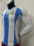 24/25  Argentina home Long Sleeve Player version Soccer Jersey (3 Stars 3星)