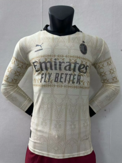 24/25 AC Milan Long Sleeve Joint edition beige player version Soccer Jersey