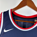 25 seasons Los Angeles Clippers away navy blue 1号 哈登 NBA Jerseys Hot Pressed 1:1 Quality