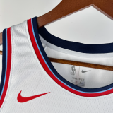 25 seasons Los Angeles Clippers home white 0号 威少 NBA Jerseys Hot Pressed 1:1 Quality