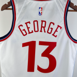 25 seasons Los Angeles Clippers home white 13号 保罗.乔治 NBA Jerseys Hot Pressed 1:1 Quality